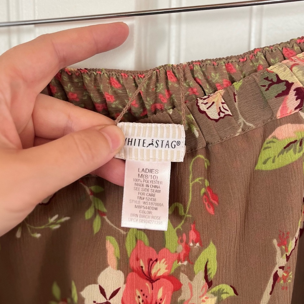 Brown Floral A-Line Maxi Skirt - Women's - Picture 12 of 12